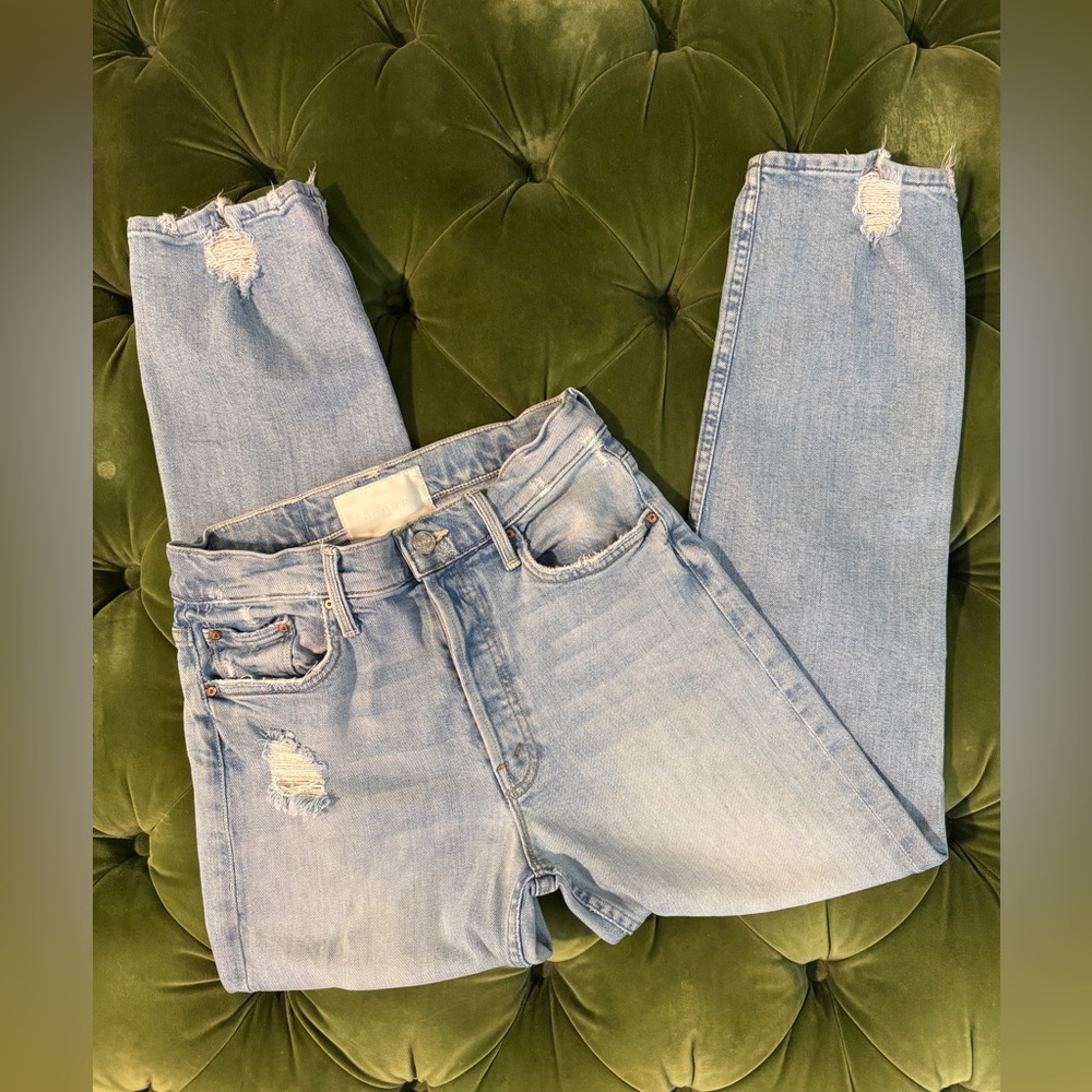 MOTHER The Tomcat The Confession Light Blue Straight Leg Jeans